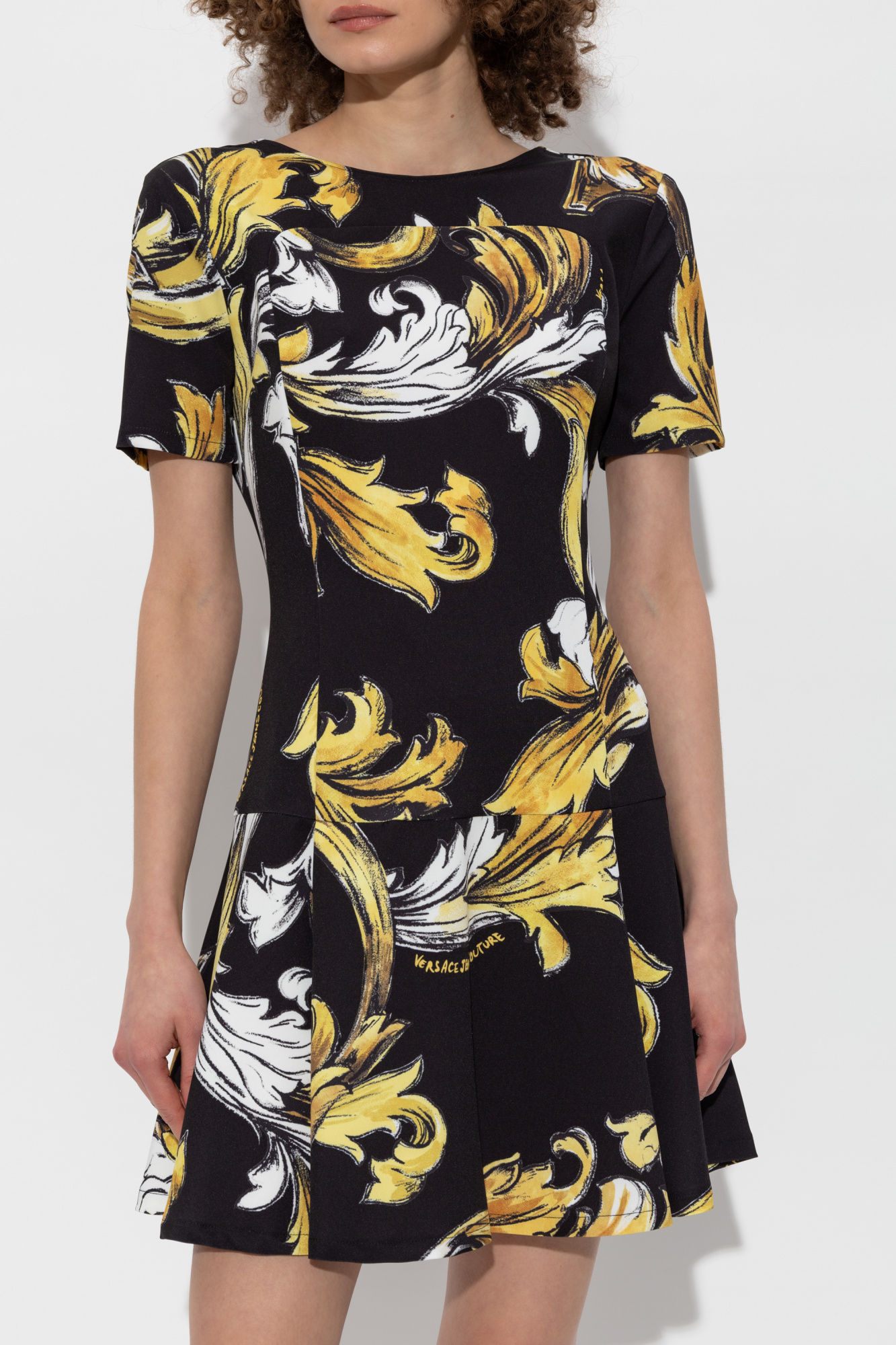 ワンピース VERSACE JEANS MINI DRESS WITH \"OUTLINE BAROQUE\" PRINT Versace Jeans Couture Mini Dress 